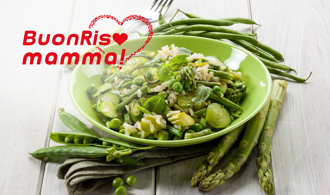 Risotto asparagi, piselli e zucchine